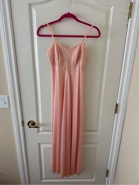 Olga | Light pink delicate lace lingerie nightgown slip dress size 34 (s or m)